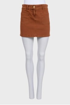 Brown denim skirt