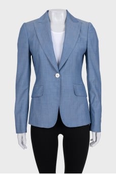 Fitted wool jacket with silk lining