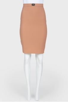Beige pencil skirt