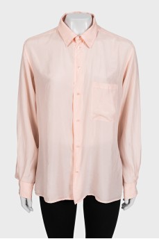 Silk shirt with patch pocket