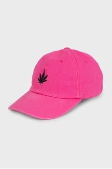 Pink cap with embroidery