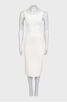 Bodycon dress with lace trim