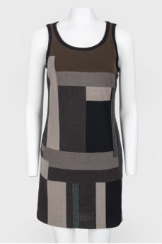 Gray wool sleeveless dress