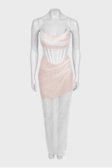 A fitted dress decorated with sequins