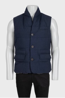 Men's blue wool vest