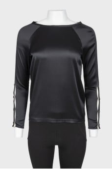 Black silk blouse