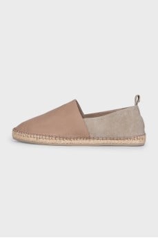Men's espadrilles made of leather and fabric