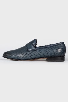 Blue men's punch shoes