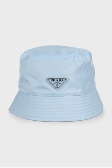Blue Panama hat with logo