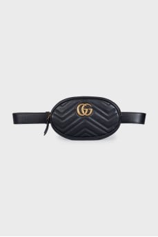 Поясная сумка черного цвета GG Marmont