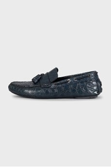 Men's embossed leather loafers