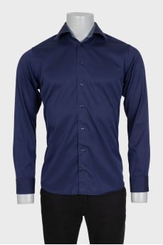 Чоловіча синя сорочка slim fit