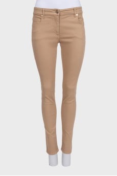 Джинси skinny fit коричневого кольору