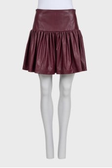 Red leather skirt