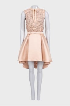 Beige dress with a decorated top