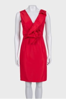 Red dress with draped waist