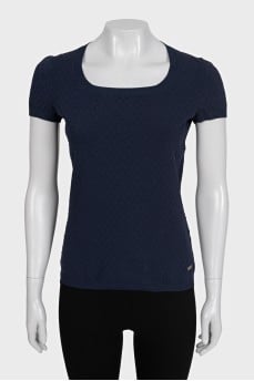 Blue T-shirt with a 3D print
