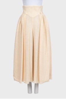 Yellow high-waisted culottes