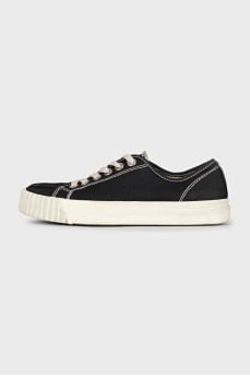 Black Tabi textile sneakers