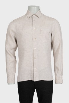 Men's beige shirt with a pocket