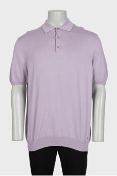 Men's purple button-down polo shirt