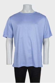 Мужская футболка голубого цвета с биркой