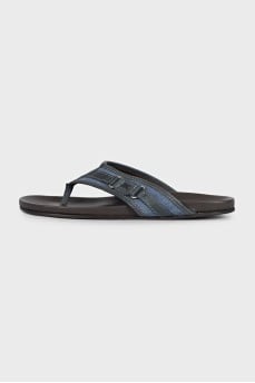 Men's leather flip-flops