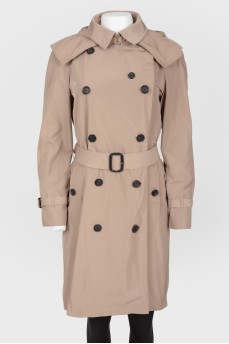 Beige cloak double -breed