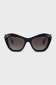 Blue sunglasses with rhinestones