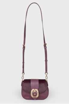 Bag with golden buckle and rhinestones with tag