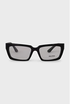 Black glasses with logo