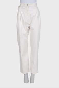 Beige balloon pants with pockets