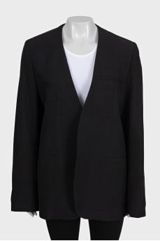 Black straight-cut jacket