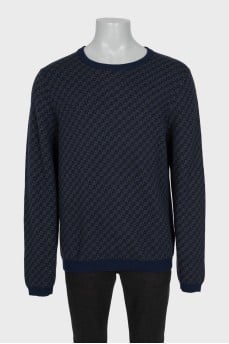 Men's printed wool jumper with tag