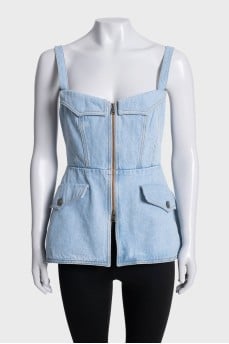Blue denim cami top