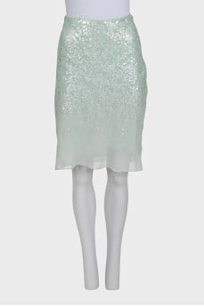 Silk skirt decorated with sequins