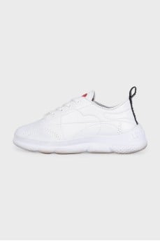White sneakers with accent decor