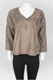 Gray eco-fur sweater