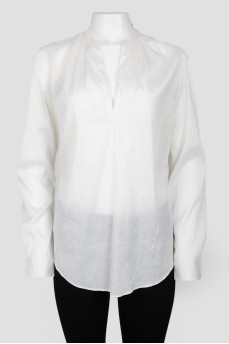 Milky silk blouse