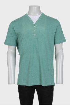 Men's straight-cut polo shirt with buttons