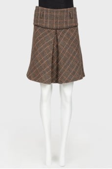 Dark green wool zipper skirt