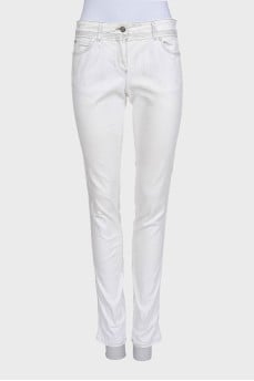 Белые джинсы skinny fit в принт