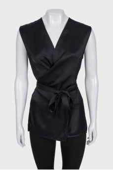 Straight blouse with ties