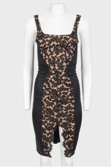 Belly dress with lace with tag
