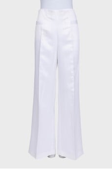 Wide-leg trousers with a side zipper