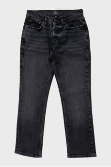 Черные джинсы straight fit с карманами