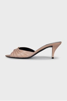 Beige Babylone mules