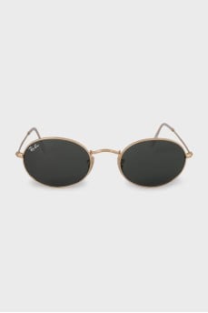 Green sunglasses with gold frames