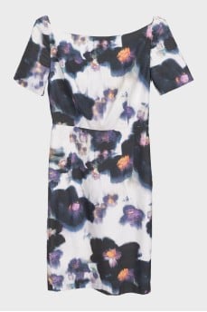 Fitted mini dress in floral print