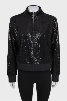 Black sports jacket decorated with sequins